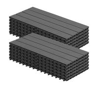 WOLTU Piastrelle per Pavimenti da Esterno Mattonelle Pavimentazione ad Incastro Click-Deck in Legno Composito, con 12 Pannelli da 30x60 cm Grigio