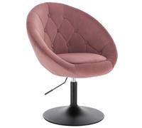 WOLTU Poltrona da Bar, Sedia Trucco Girevole, Velluto Rosa | Sgabello Girevole 360°, Sedia con Schienale Braccioli, Altezza Regolabile, per Toeletta Trucco