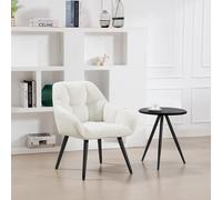 WOLTU Poltrona relax con braccioli Sedia imbottita da salotto in stile moderno con gambe in metallo Sedia da lettura per soggiorno camera da letto