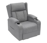 WOLTU Poltrona Relax con Schienale e Poggiapiedi Regolabili, Lino, Grigio