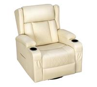 WOLTU Poltrona Relax con Schienale e Poggiapiedi Regolabili, PU, Beige