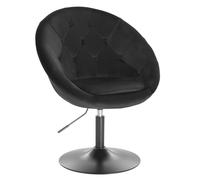 WOLTU Poltroncina da Bar Sgabello Girevole Sedia con Schienale Braccioli in Velluto Altezza Regolabile Nero