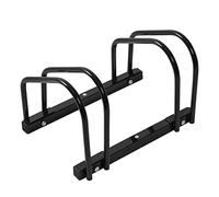 WOLTU Rastrelliera Biciclette 2 Posti, Porta Bici da Terra, Nero | Montaggio a Terra/Muro Supporto Per Biciclette in Metallo Zincato; Garage e casa