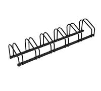 WOLTU Rastrelliera Biciclette 6 Posti, Porta Bici da Terra, Nero | Montaggio a Terra/Muro Supporto Per Biciclette in Metallo Zincato; Garage e casa