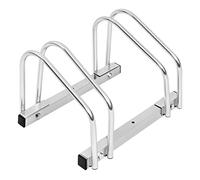 WOLTU Rastrelliera per Biciclette a 2 Posti Portabici Per Montaggio a Terra e a Muro Supporto Per Biciclette in Metallo Zincato, Argento
