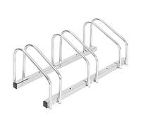 WOLTU Rastrelliera per Biciclette a 3 Posti Portabici, Montaggio a Terra/Muro Supporto Per Biciclette in Metallo Zincato, Argento