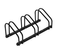 WOLTU Rastrelliera per Biciclette a 3 Posti Portabici, Montaggio a Terra/Muro Supporto Per Biciclette in Metallo, Nero