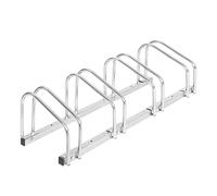 WOLTU Rastrelliera per Biciclette a 4 Posti Portabici Montaggio a Terra/Muro Supporto Per Biciclette in Metallo Zincato, Argento