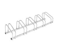 WOLTU Rastrelliera per Biciclette a 5 Posti Portabici, Montaggio a Terra/Muro Supporto Per Biciclette in Metallo Zincato, Argento