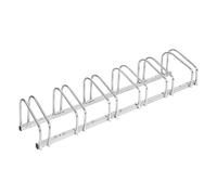 WOLTU Rastrelliera per Biciclette a 6 Posti Portabici, Montaggio a Terra/Muro Supporto Per Biciclette in Metallo Zincato, Argento