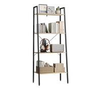 WOLTU Scaffale a Scala in Legno Libreria a 4 Ripiani