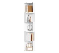 WOLTU Scaffale ad Angolo, Libreria Verticale Bianca, Scaffale Divisorio