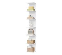 WOLTU Scaffale Angolare Modulabile, Libreria a Muro | 7 Livelli o 2 Scaffali Indipendenti da 4 Livelli, in Legno per Soggiorno, Camera da Letto, Cucina, Colore Bianco