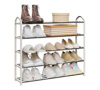 WOLTU Scarpiera Scaffale 5 Ripiani per 20 Paia di Scarpe in Acciaio Plastica Beige