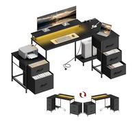 WOLTU Scrivania Angolare, Scrivania per Computer a L, Nero