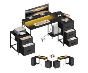 WOLTU Scrivania Angolare, Scrivania per Computer a L, Nero