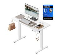 WOLTU Scrivania Elettrica Regolabile in Altezza 72-118 cm Bianco, 100x48 cm