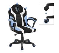 WOLTU Sedia da gioco per bambini, sedia da scrivania ergonomica per bambini con schienale e braccioli, con ruote alternative ponderate, superficie in tessuto a rete, motivo Dinosauro