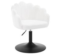WOLTU Sedia da Trucco, Poltrona Girevole in Tessuto Bouclé, Sgabello da Trucco Regolabile in Altezza per Camera da Letto, Soggiorno, Bianco