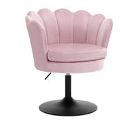 WOLTU Sedia da Trucco, Sgabello Cucina, Poltrona con Seduta a Forma di Fiore, Girevole a 360°, Sedia in Velluto per Camera da Letto, Soggiorno, Altezza Regolabile 43-55 cm, Rosa