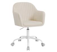 WOLTU Sedia da ufficio in velluto Sedia da trucco ergonomica Poltrona girevole regolabile in altezza con ruota di seduta imbottita