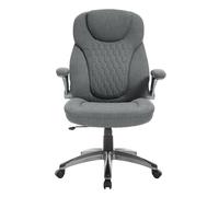 WOLTU Sedia Ergonomica da Ufficio con Supporto Lombare, Poltrona Ufficio con Funzione Basculante e Braccioli Regolabili, Altezza Regolabile, Tela, Nero