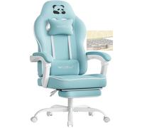 WOLTU Sedia Gaming,Sedia da Ufficio con Cuscino a Molla,Azzurro