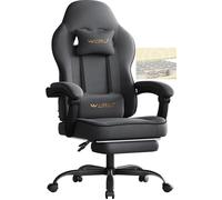 WOLTU Sedia Gaming,Sedia da Ufficio con Cuscino a Molla,Grigio