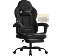 WOLTU Sedia Gaming,Sedia da Ufficio con Cuscino a Molla,Nero