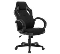 WOLTU Sedia Gaming, Sedia per PC, Ergonomica con Tessuto Traspirante, Altezza Regolabile, Ruote, Schienale, Braccioli e Funzione Basculante, Nero+Grigio