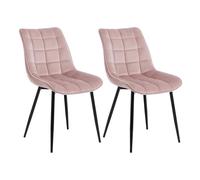 WOLTU Sedie da Pranzo con Schienale senza Braccioli Sgabello in Velluto per Cucina Rosa BH142rs-2