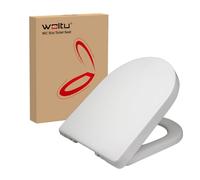 WOLTU Sedile WC Copriwater Chiusura Ammortizzata Soft Close Toilet Seat Bagno in Plastica Bianco Forma di D