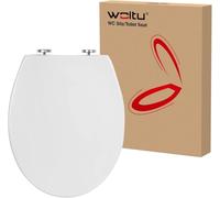 Woltu Sedile WC Copriwater per Gabinetto Coperchio Seduta Bagno Plastica Chiusura Ammortizzata Soft Close Bianco a Forma di O