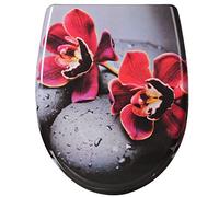 WOLTU Sedile WC Copriwater Universale con Chiusura Ammortizzata, Tavoletta WC Soft Close con Cerniere Regolabili, Toilet Seat a Sgancio Rapido in Duroplast, Fiori 2 a Forma di O