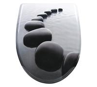 WOLTU Sedile WC Copriwater Universale con Chiusura Ammortizzata Tavoletta WC Soft Close con Cerniere Regolabili Toilet Seat a Sgancio Rapido in Duroplast a Forma di O