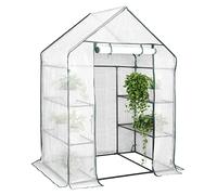 WOLTU Serra da Giardino con Telo in PE Vivaio per Piante Fiori da Balcone e Terrazzo Bianco