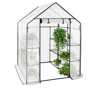 WOLTU Serra da Giardino con Telo in PE Vivaio per Piante Fiori da Balcone e Terrazzo Bianco