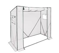 WOLTU Serra da Giardino Serra per Piante 200x77x146/169cm Telo in PE Semitrasparente 130g/m2 Impermeabile Resistente a Pioggia e Neve Multiuso Riparo per Piante Bianco