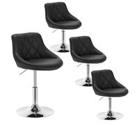 WOLTU Set di 4 Sedia Cucina con Schienale in Ecopelle, Girevoli e Regolabili in Altezza, l'altezza può essere regolata tra 42-58 cm, Nero, BH241sz-4