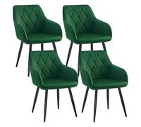 WOLTU Set di 4 Sedie per Sala da Pranzo Imbottite, Poltroncine in Velluto