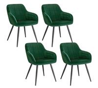WOLTU Set di 4 Sedie per Sala da Pranzo Imbottite, Poltroncine in Velluto