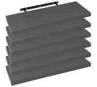 WOLTU Set di 6 scaffali da Parete, per Camera da Letto, Camera dei Bambini, in MDF, Grigio Scuro