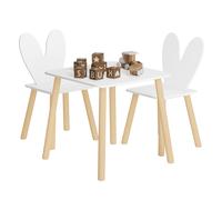 WOLTU Set Tavolo Bimbi e 2 Sedie Tavolino per Bambini in Legno Stanza da Giochi