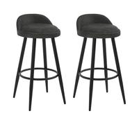 WOLTU Sgabelli Cucina Set 2, con Schienale basso, PU Vintage, Antracite