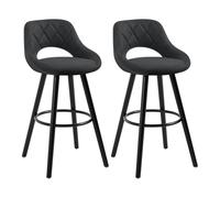 WOLTU Sgabelli Cucina Set 2, Tessuto Tecnico, Legno, Antracite