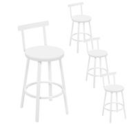 WOLTU Sgabelli Cucina Set 4, con Poggiapiedi e Schienale, Bianco