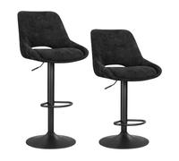 WOLTU Sgabelli Cucina Set di 2, con schienale, Sgabello Alto, Nero