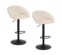 WOLTU Sgabelli da Cucina Set di 2, Sgabelli da Bar Girevoli Altezza Regolabile con Schienale e Poggiapiedi, Velluto