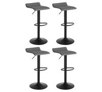 WOLTU Sgabelli da Cucina Set di 4, Sgabello da Bar Colazione Regolabile in Altezza, Sgabello da Banco Girevole a 360°per Bar, Cucina, Banco, Caffè, PVC+Metallo, con Poggiapiedi, Grigio+Nero