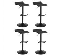 WOLTU Sgabelli da Cucina Set di 4, Sgabello da Bar Colazione Regolabile in Altezza, Sgabello da Banco Girevole a 360°per Bar, Cucina, Banco, Caffè, PVC+Metallo, con Poggiapiedi, Nero+Nero